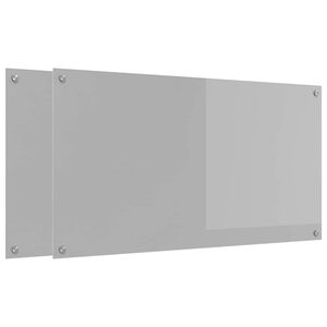 vidaXL Kjøkkenbakplate 2 pcs Lysegrå 110 x 60 cm herdet glass