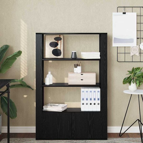 vidaXL Serviesskap Svart eik 30 x 80 x 119.5 cm Konstruert tre