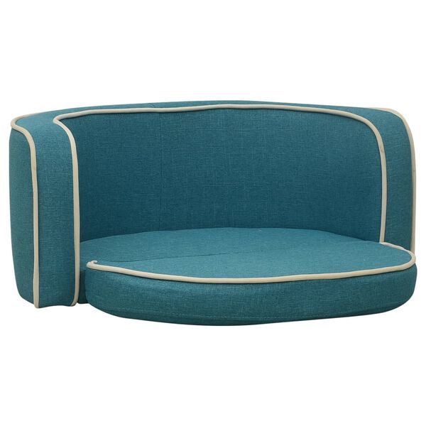 vidaXL Sammenleggbar hundesofa turkis 76x71x30 cm lin vaskbar pute