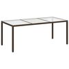vidaXL Hagebord 190x90x75 cm herdet glass og polyrotting brun