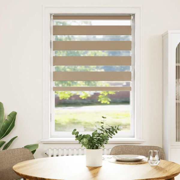 vidaXL Sebragardin sandbrun 85x150 cm stoff bredde 80,9 cm polyester