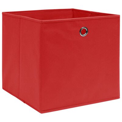 vidaXL Oppbevaringsbokser 4 stk rød 32x32x32 cm stoff