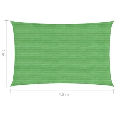 vidaXL Solseil 160 g/m² lysegrønn 2x4,5 m HDPE