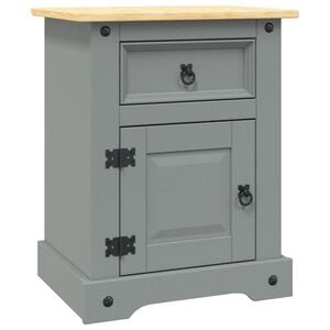 vidaXL Nattbord meksikansk Corona-stil furu gr&aring; 53x39x67 cm