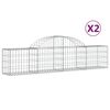 vidaXL Gabionkurver buede 2 stk 200x30x40/60 cm galvanisert jern