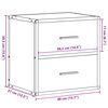 vidaXL Veggmonterte nattbord 2 stk røkt eik 40x31x39,5 cm