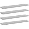 vidaXL Flytende vegghyller 4 stk betonggr&aring; 120x23,5x3,8 cm MDF