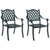 vidaXL Hage Stol 2 pcs grønn 55 x 56.5 x 91cm Aluminium