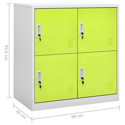 vidaXL Oppbevaringsskap 5 stk lysegrå og grønn 90x45x92,5 cm stål