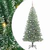 vidaXL Kunstig Julesekk Sn&oslash; Flocket med LED Lys Gr&oslash;nn og hvit 240 cm