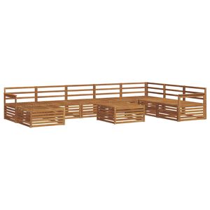 vidaXL Utend&oslash;rs sofa-sett 9 pcs Naturlig Solid akasietre