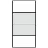 vidaXL Skyved&oslash;r svart 102,5x205 cm herdet glass og aluminium
