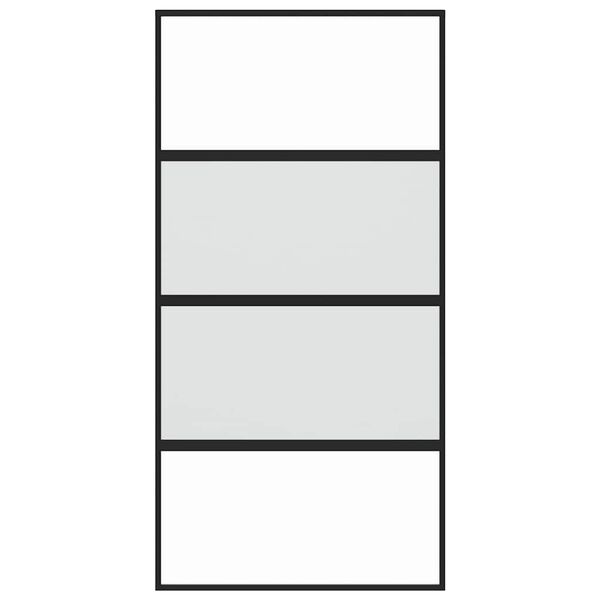 vidaXL Skyved&oslash;r svart 102,5x205 cm herdet glass og aluminium