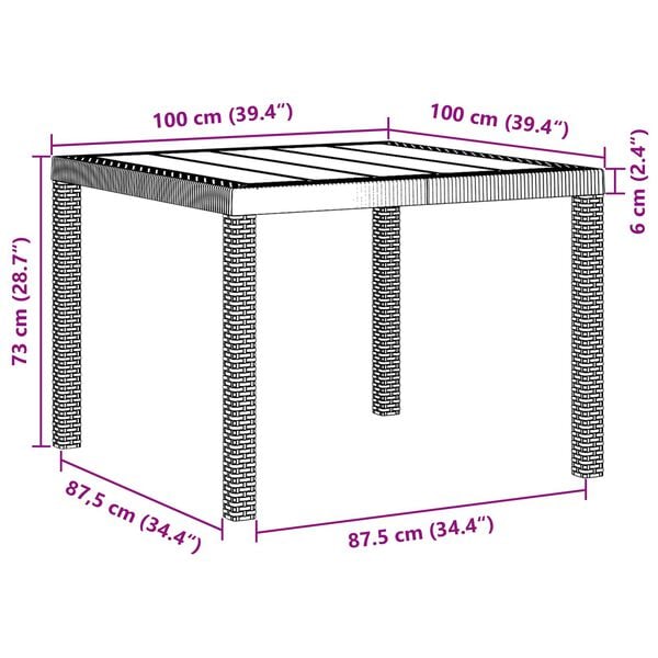 vidaXL Hage Spisegruppe 3 pcs Brun Polypropen