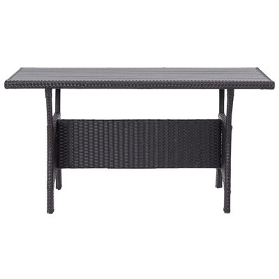 vidaXL Hagebord svart 130x70x66 cm polyrotting