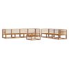 vidaXL Utend&oslash;rs sofa-sett 8 pcs Naturlig Solid akasietre