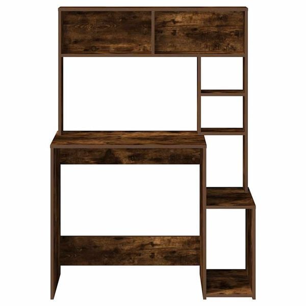 vidaXL Skrivebord med hyller r&oslash;kt eik 100x45x140 cm konstruert tre