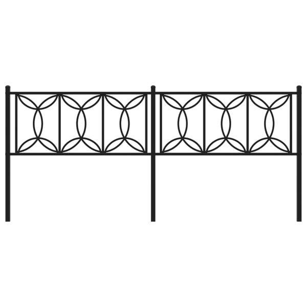 vidaXL Utskiftbar sengegavl i metall svart 193 cm