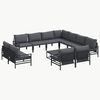 vidaXL Hagesofa Set 12 stk. Svart St&aring;l
