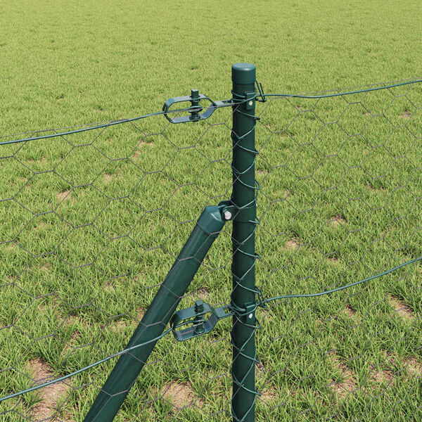 vidaXL Gjerdep&aring;le Gr&aring; 50 x 0,6 m (50 mm nett) St&aring;l og PVC