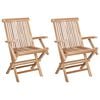 vidaXL Foldbar Hage Stol 2 pcs Naturlig Massivt Teaktre