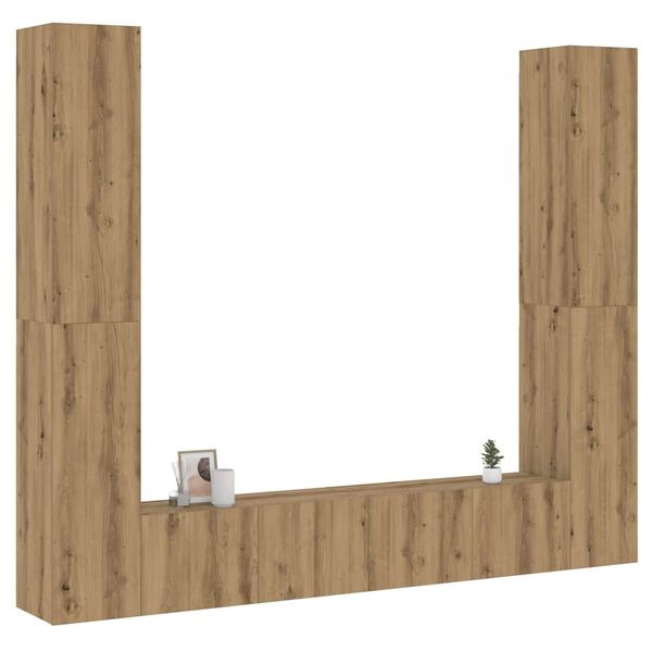 vidaXL Vegghengte TV-benker 6 stk artisan eik konstruert tre
