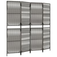 vidaXL Romdeler 4 paneler grå polyrotting