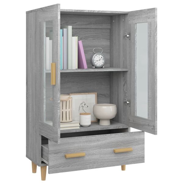 vidaXL Highboard grå sonoma 70x31x115 cm konstruert tre