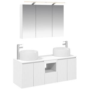 vidaXL Baderomsskapsett 4 pcs Hvit Konstruert tre