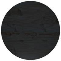 vidaXL Bordplate svart Ø50x2,5 cm heltre furu