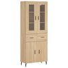 vidaXL Highboard sonoma eik 69,5x34x180 cm konstruert tre