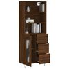 vidaXL Highboard brun eik 69,5x34x180 cm konstruert tre