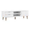 vidaXL TV-benk MOLDE hvit 158x40x49 cm heltre furu