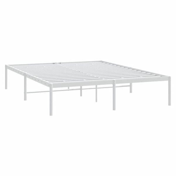 vidaXL Sengeramme i metall hvit 160x200 cm