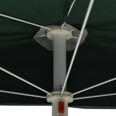 vidaXL Halvrund parasoll med stang 180x90 cm grønn