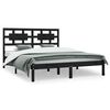 vidaXL Sengeramme svart heltre furu 200x200 cm