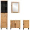 vidaXL Badeværelses Sett med skuff med hylle Naturlig Massiv mango tre