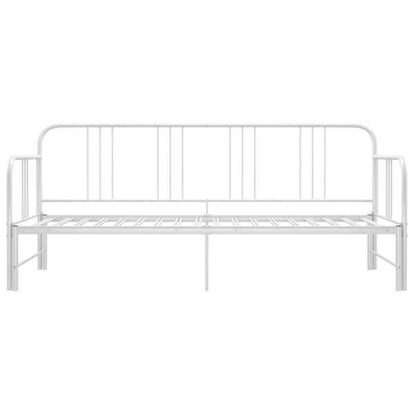 vidaXL Uttrekkbar ramme til sovesofa hvit metall 90x200 cm