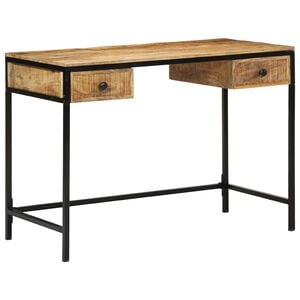 vidaXL Skrivebord Brun 105 x 50 x 75 cm Solid mango tre og metall