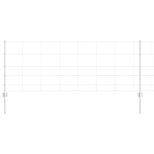 vidaXL Gjerde med stolpe s&oslash;lv 0,8 x 50 m St&aring;l