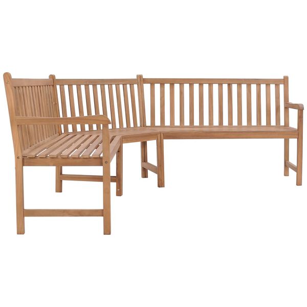 vidaXL Utendørs hjørnebenk 202x202x90 cm heltre teak