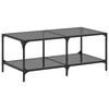 vidaXL Salongbord med svart glassplate 98,5x50x40 cm st&aring;l