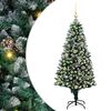 vidaXL Kunstig juletre med 150 LED gr&oslash;nn 150 cm PVC og St&aring;l og Plast