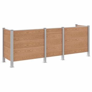 vidaXL Avfallsbingehekk Brun 315 x 85 x 115 cm Aluminium og WPC