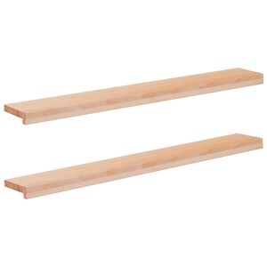 vidaXL Vinduplanker 2 stk. Naturlig 120 x 15 x 2 cm Massiv b&oslash;ketre
