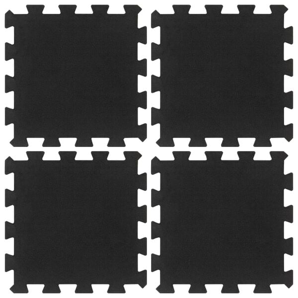 vidaXL Gulvfliser i gummi 4 stk svart 16 mm 30x30 cm