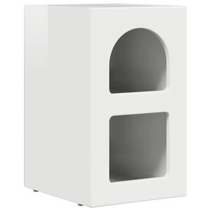 vidaXL Nattbord H&oslash;yglanset hvit 29,5 x 33,5 x 50 cm Konstruert tre