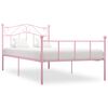 vidaXL Sengeramme rosa metall 90x200 cm