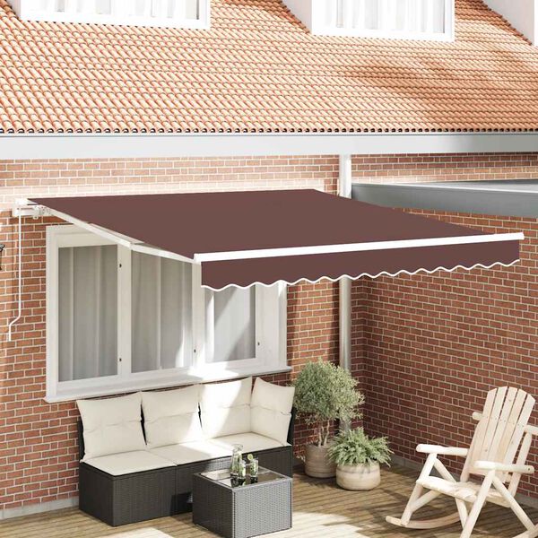 vidaXL Manuell uttrekkbar markise brun 300x250 cm