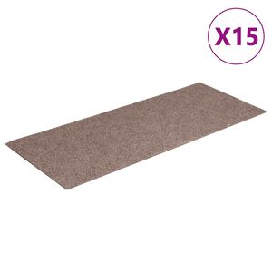 vidaXL Trappematter selvklebende 15 stk 60x25 cm lysebrune rektangul&aelig;re